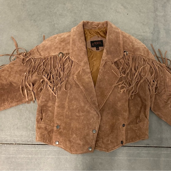 G4000 Leather Fringe Vintage Jacket - Picture 3 of 3